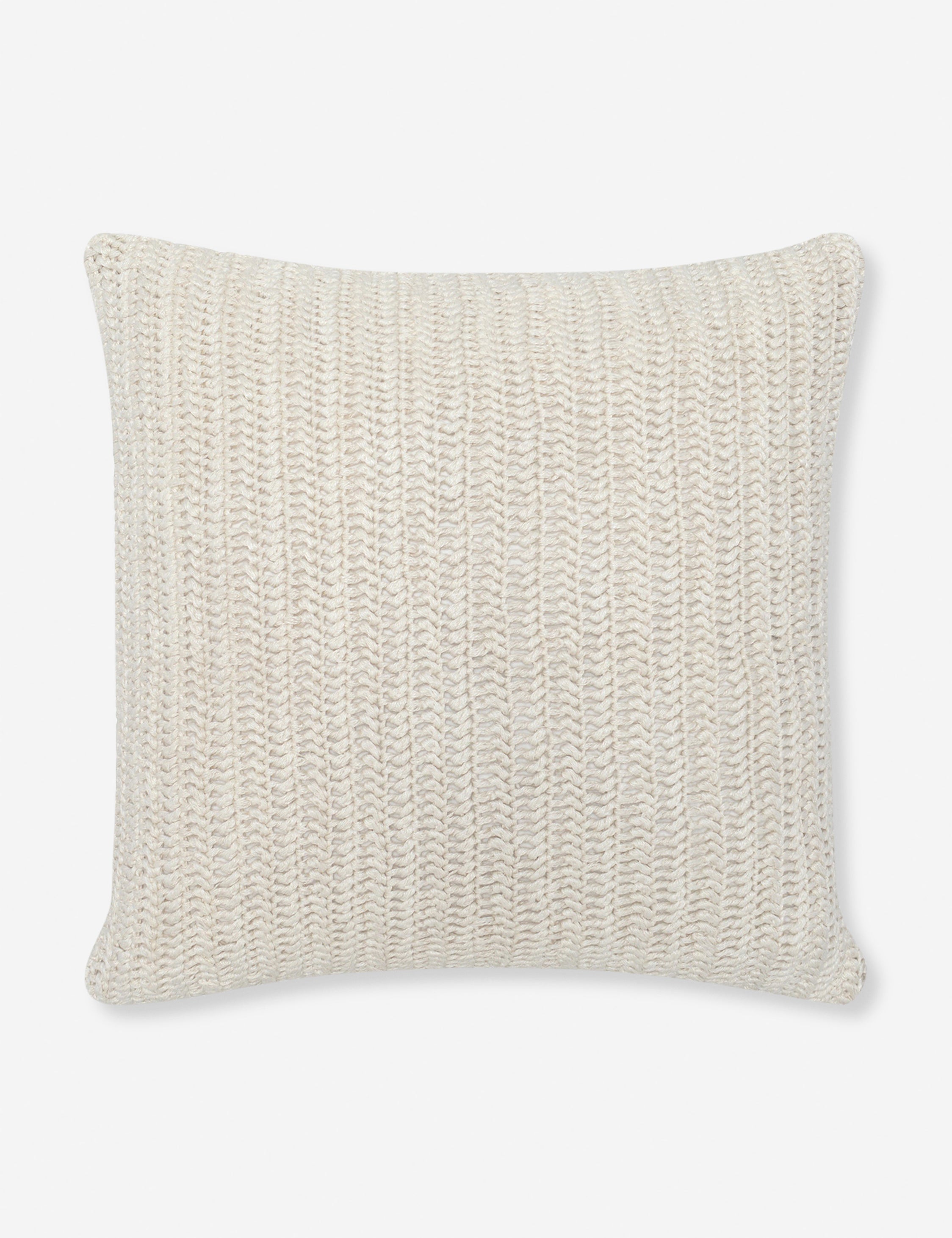 Ivory Knitted Square Throw Pillow 22" x 22"