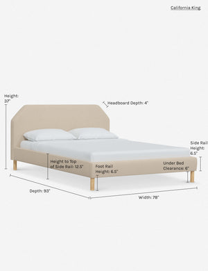 Dimensions on the california king sized Kipp Platform bed