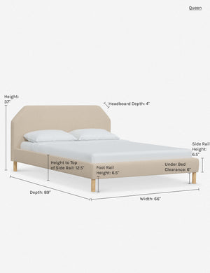 Dimensions on the queen sized Kipp Platform bed