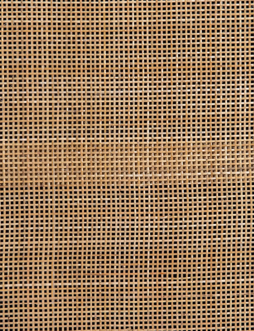 #color::black | Detailed view of the woven cane on the doors of the Philene black mango wood sideboard