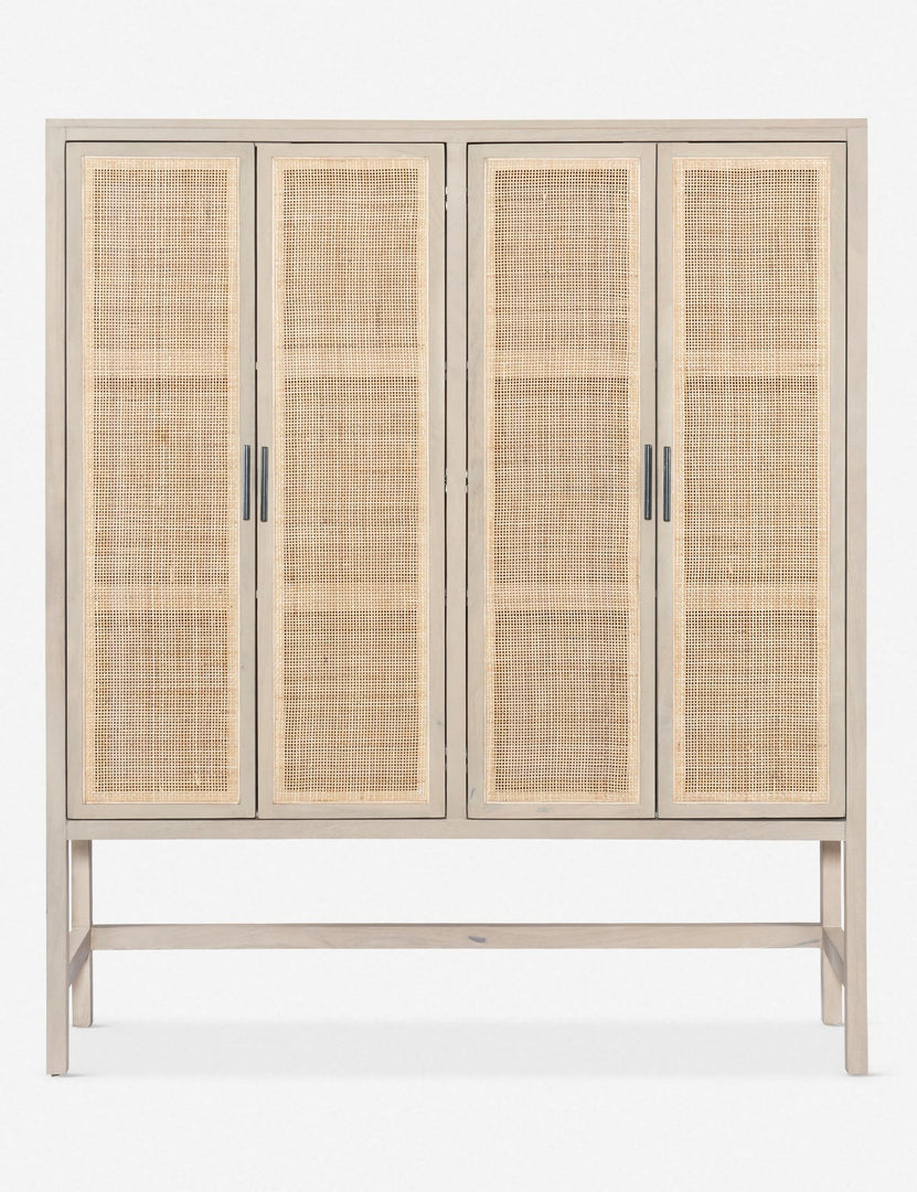 #color::natural | Hannah whitewashed mango wood cabinet with cane doors