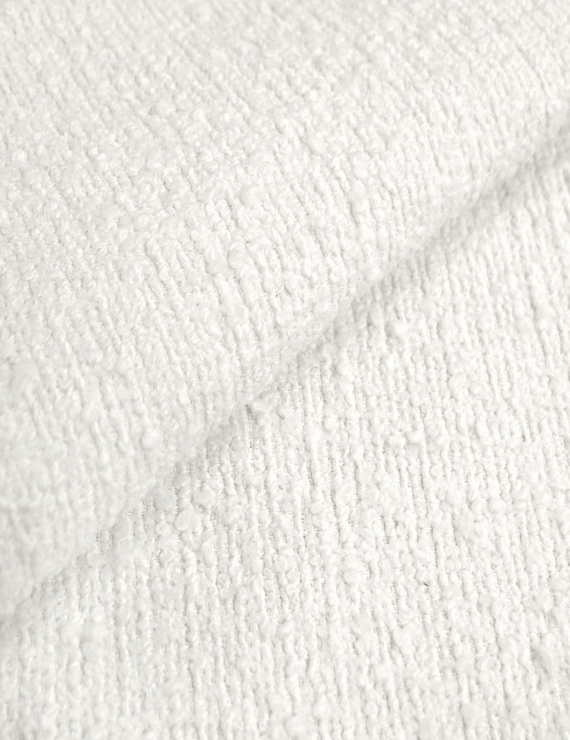 #color::white-boucle #size::twin #size::full #size::queen #size::king #size::cal-king | Close-up of the white boucle fabric on the Clementine platform bed