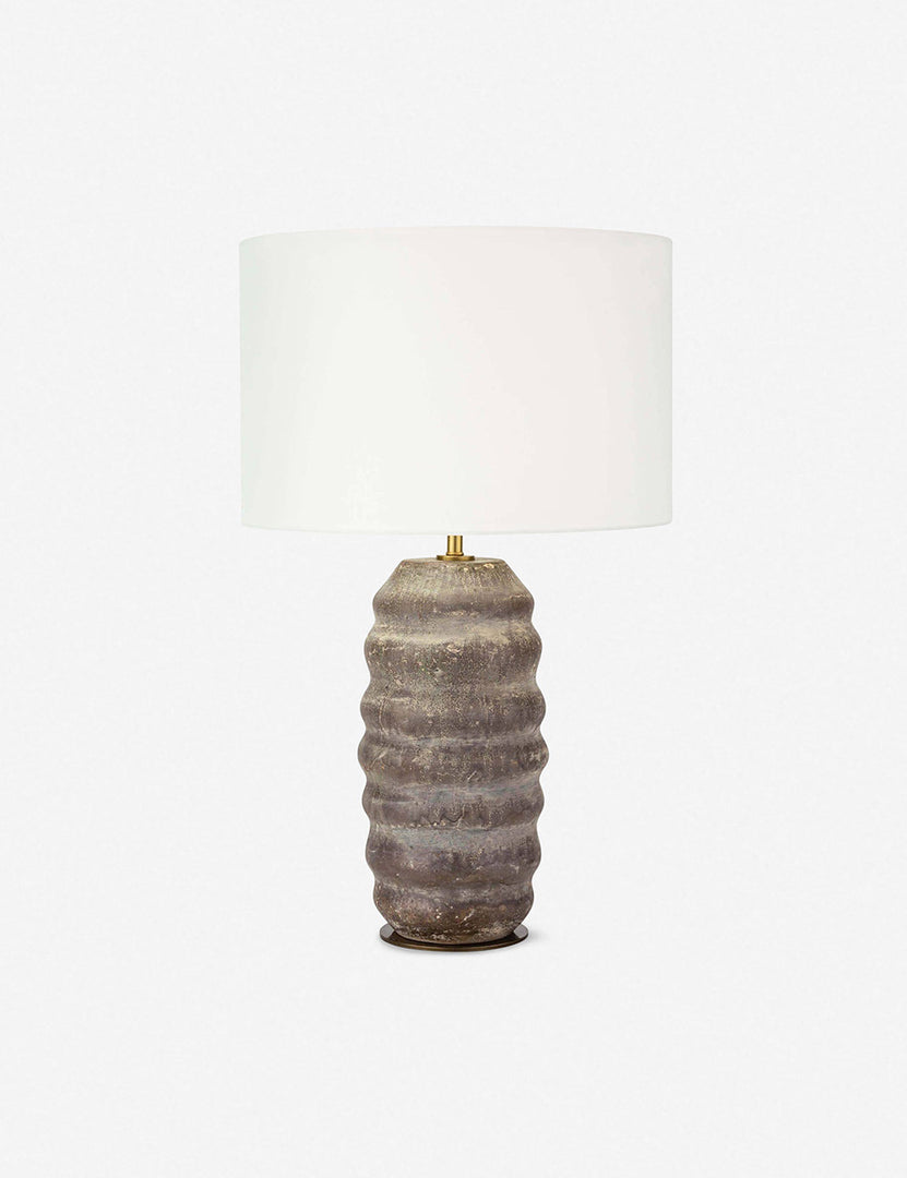 | Ola earth-toned ridged Ceramic Table Lamp by Regina Andrew