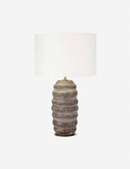 | Ola earth-toned ridged Ceramic Table Lamp by Regina Andrew