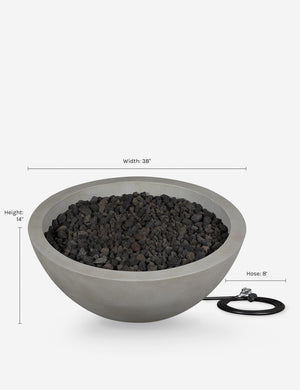 Dimensions on the Benno shade 38 inch round fire bowl