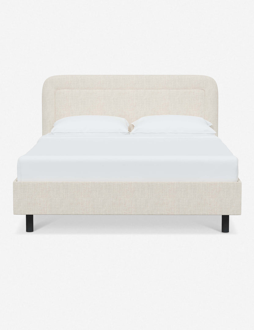 #color::talc-linen #size::full #size::queen #size::king #size::cal-king | Gwendolyn Talc Linen Platform Bed with soft rounded corners and an interior welt border