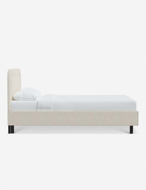 Side of the Gwendolyn Talc Linen Platform Bed