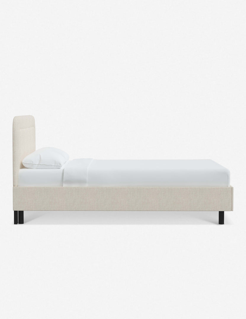 #color::talc-linen #size::full #size::queen #size::king #size::cal-king | Side of the Gwendolyn Talc Linen Platform Bed