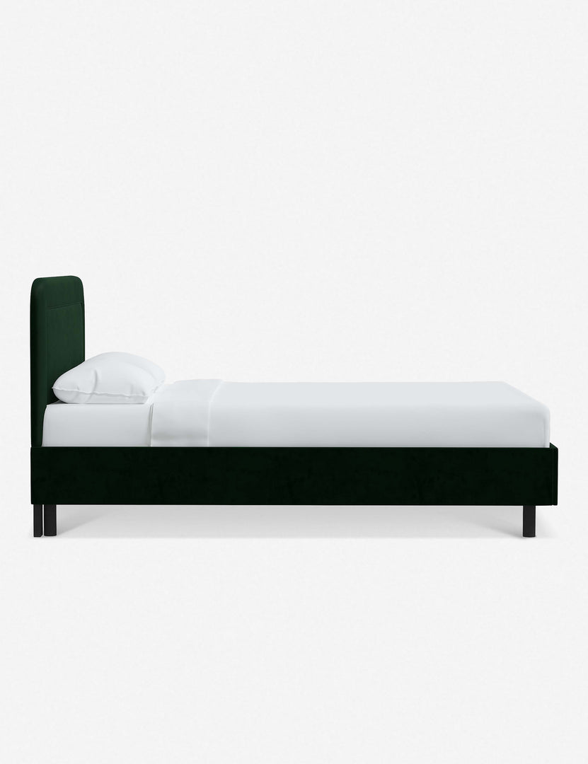 #color::emerald-velvet #size::full #size::queen #size::king #size::cal-king | Side of the Gwendolyn Emerald Velvet Platform Bed