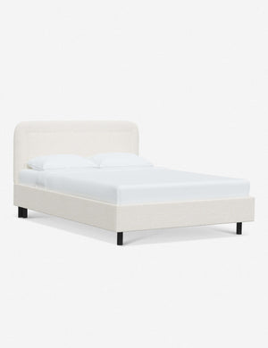 Angled view of the Gwendolyn Cream Sherpa Platform Bed