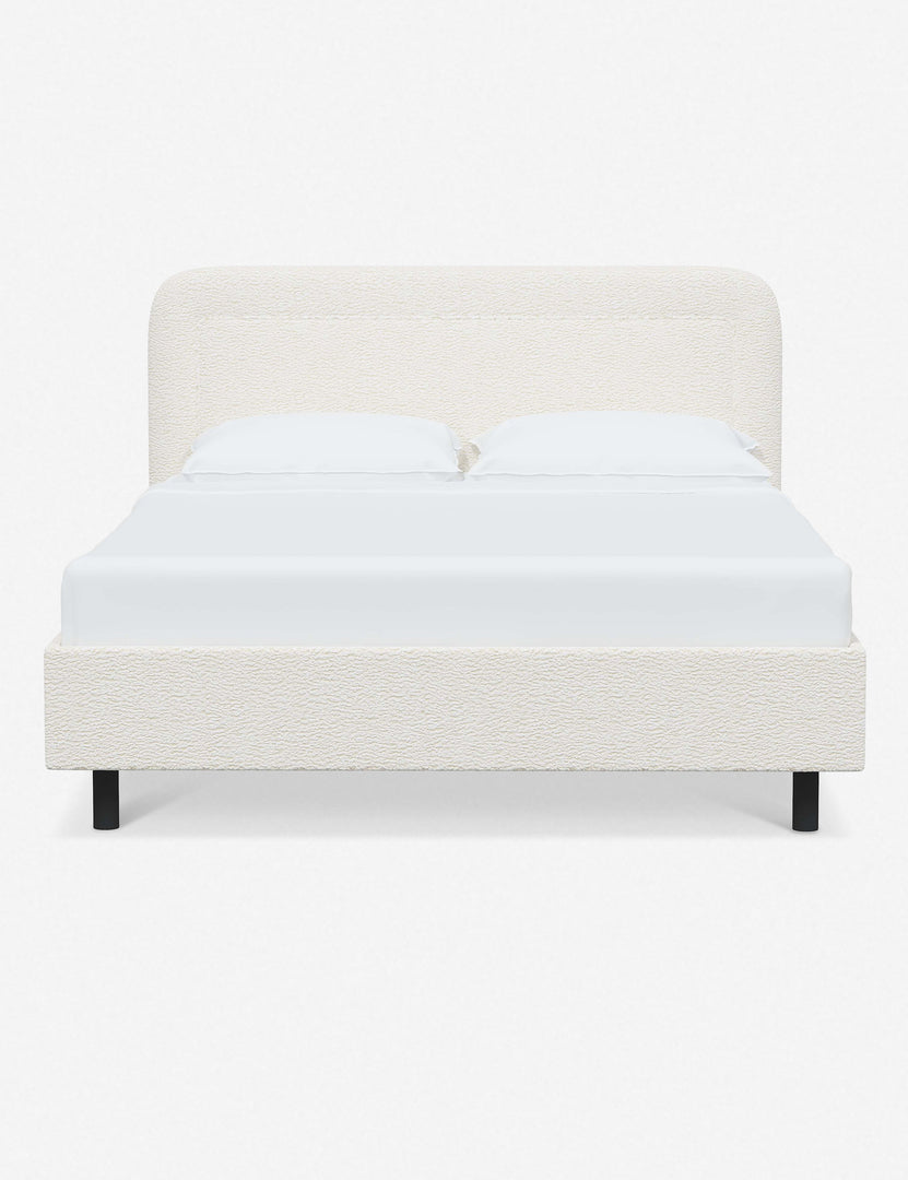 #color::cream-sherpa #size::full #size::queen #size::king #size::cal-king | Gwendolyn Cream Sherpa Platform Bed with soft rounded corners and an interior welt border