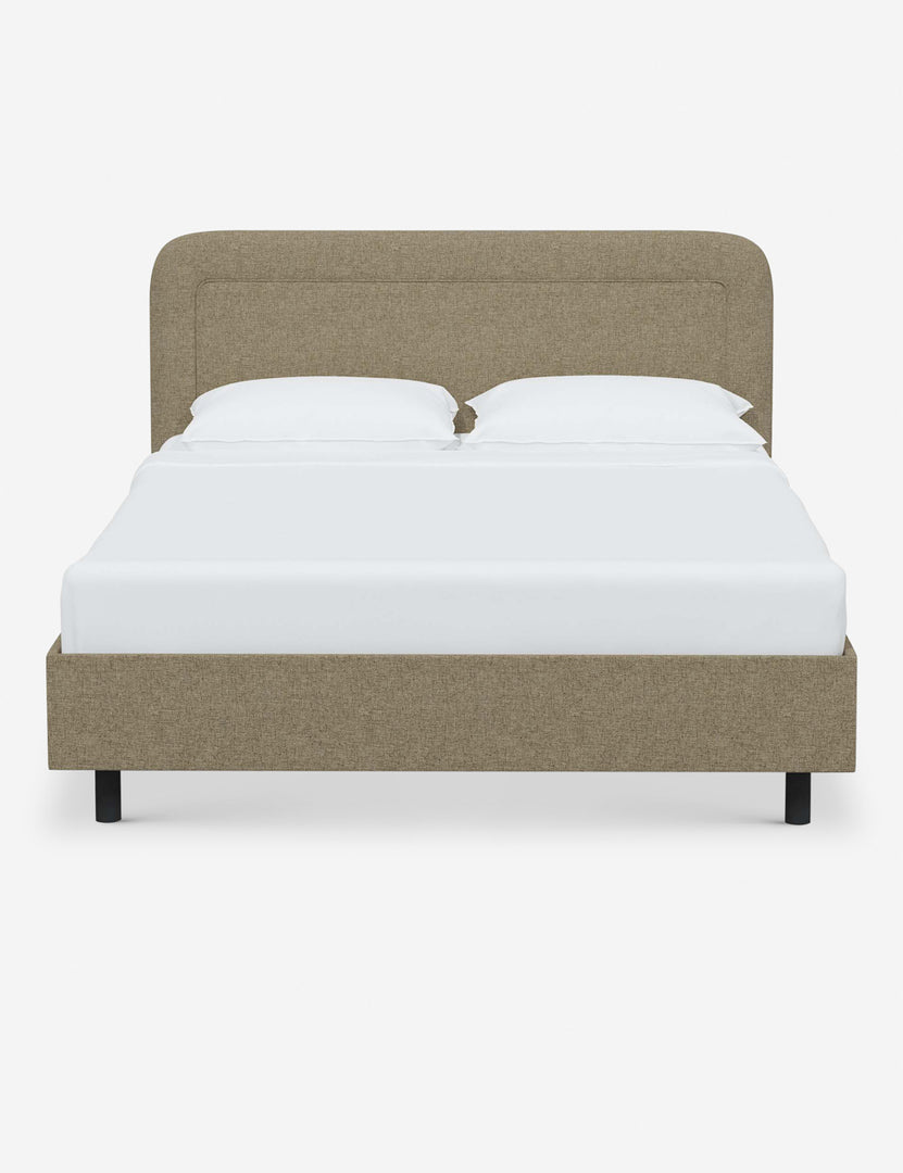 #color::pebble-linen #size::full #size::queen #size::king #size::cal-king | Gwendolyn Pebble Linen Platform Bed with soft rounded corners and an interior welt border