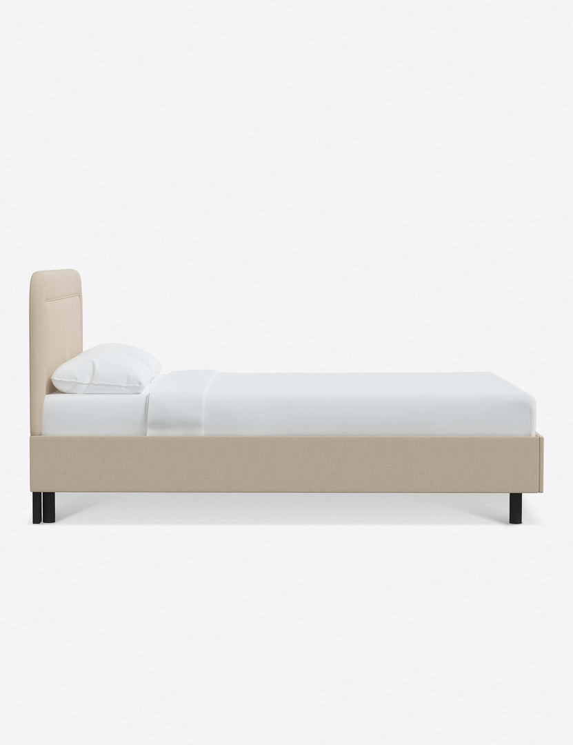 #color::natural-linen #size::full #size::queen #size::king #size::cal-king | Side of the Gwendolyn Natural Linen Platform Bed