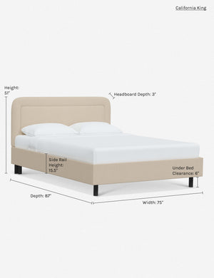 Dimensions on the California King Gwendolyn Platform Bed
