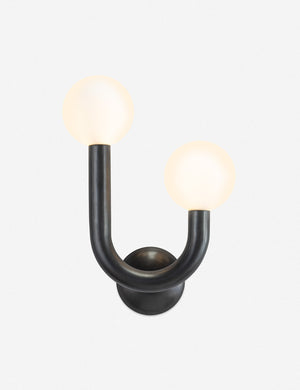Oil rubbed bronze right-facing Happy Sconce by Regina Andrew