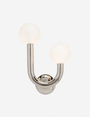 Polished nickel right-facing Happy Sconce by Regina Andrew