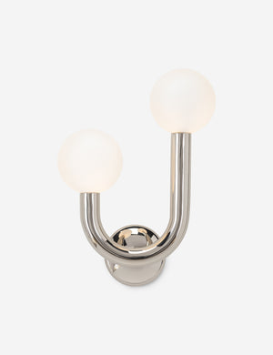 Polished nickel left-facing Happy Sconce by Regina Andrew