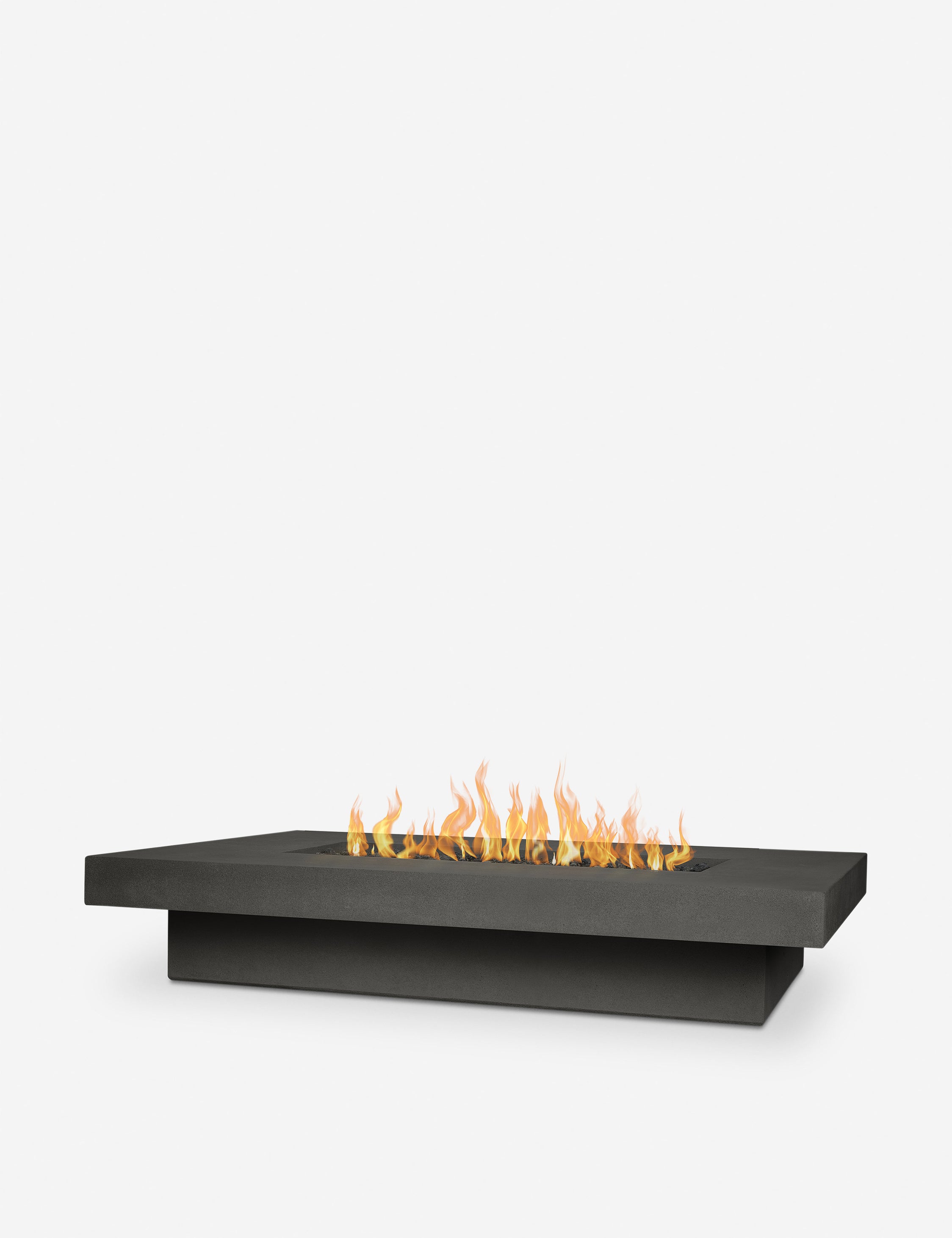 Carbon Gray 72" Rectangular Concrete Gas Fire Pit Table