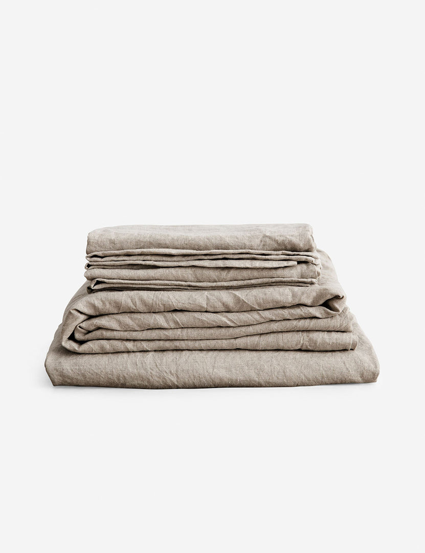 #color::natural #size::twin #size::full #size::queen #size::king #size::cal-king | European Flax Linen natural Sheet Set by Cultiver