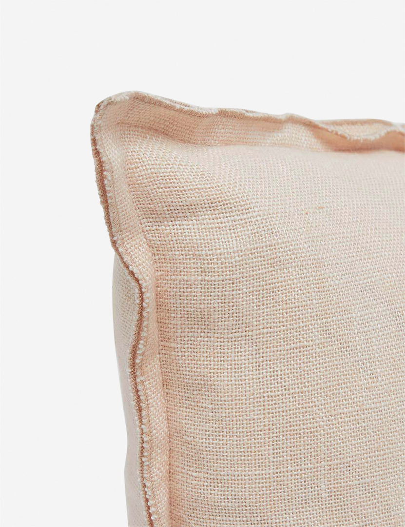 #color::blush #style::square | Corner of the arlo Blush pink square pillow