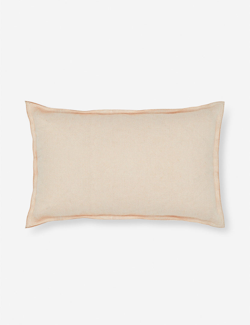#color::blush #style::lumbar | Arlo Blush pink flax linen solid lumbar pillow