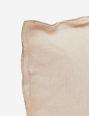 Corner of the arlo Blush pink lumbar pillow