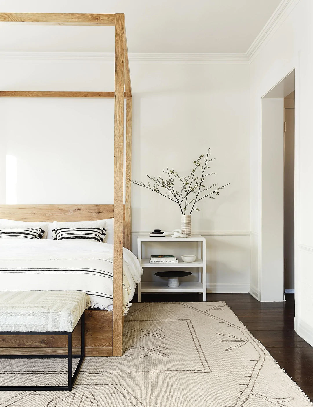 Rehya Neutral Geometric Wool Area Rug