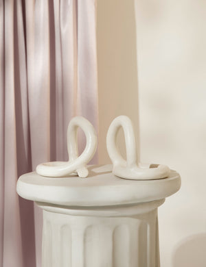 Bacchus white ceramic bookends by sin