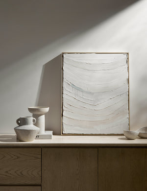 Navajo Framed Wall Art featuring neutral toned textured brush strokes by Elizabeth Sheppell