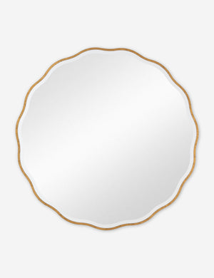 Scalloped gold beveled edge Candice Round Mirror by Regina Andrew.