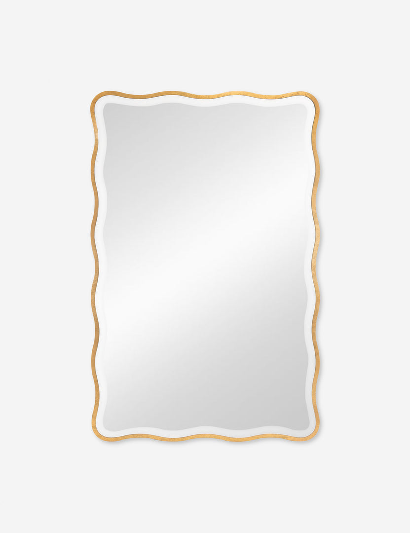 #size::wall Scalloped gold beveled edge Candice Wall Mirror by Regina Andrew.