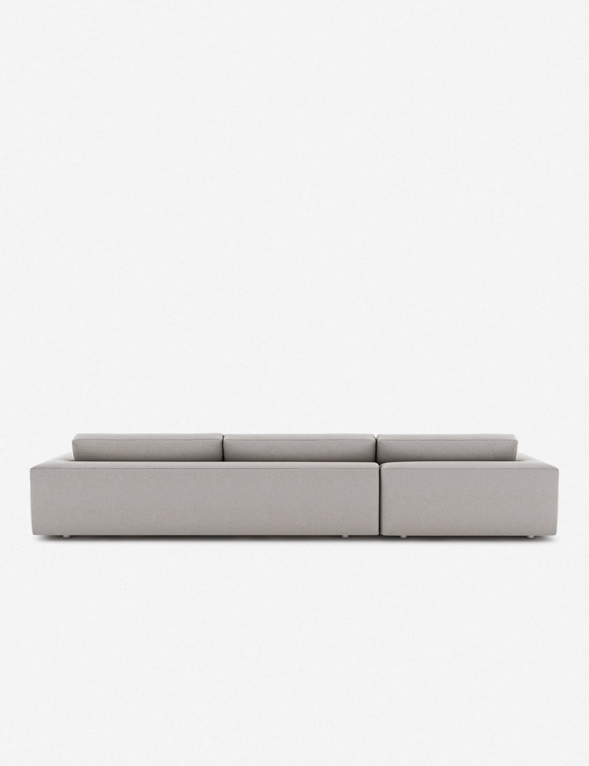 #color::ash #configuration::left-facing | Back of the Mackenzie ash gray linen left-facing sectional sofa