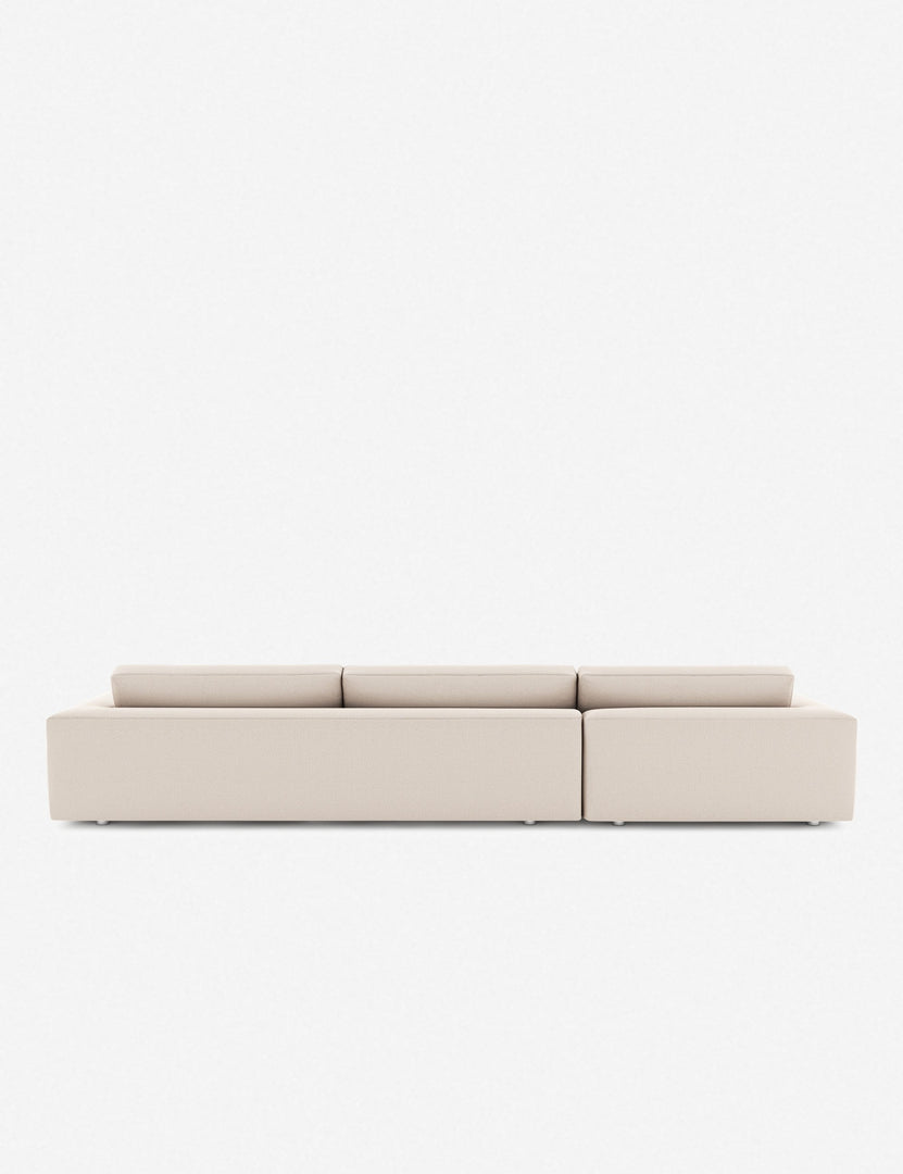 #color::Ivory #configuration::left-facing | Back of the Mackenzie ivory linen left-facing sectional sofa