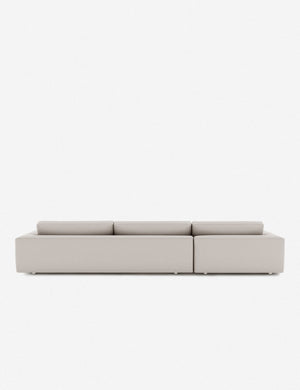 Back of the Mackenzie cloud white linen left-facing sectional sofa
