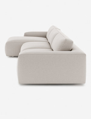 Side of the Mackenzie cloud white linen left-facing sectional sofa