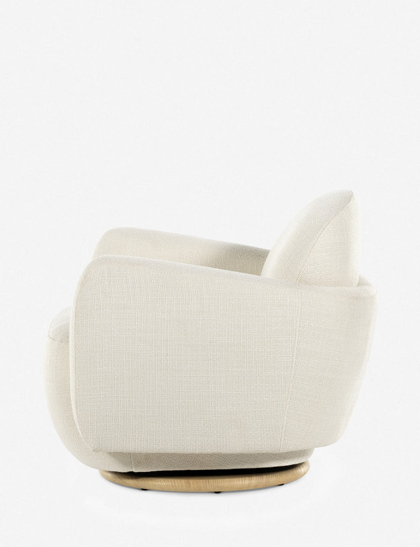 Nikita White Performance Fabric Swivel Chair