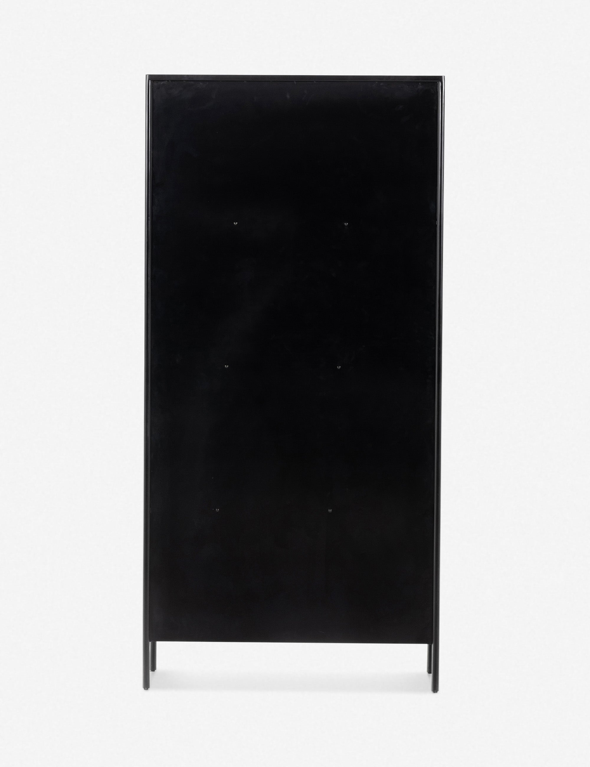 Black Iron and Glass 78" Curio Cabinet with Drawers