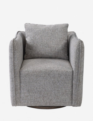 Aisling gray upholstered swivel chair with flanged seams