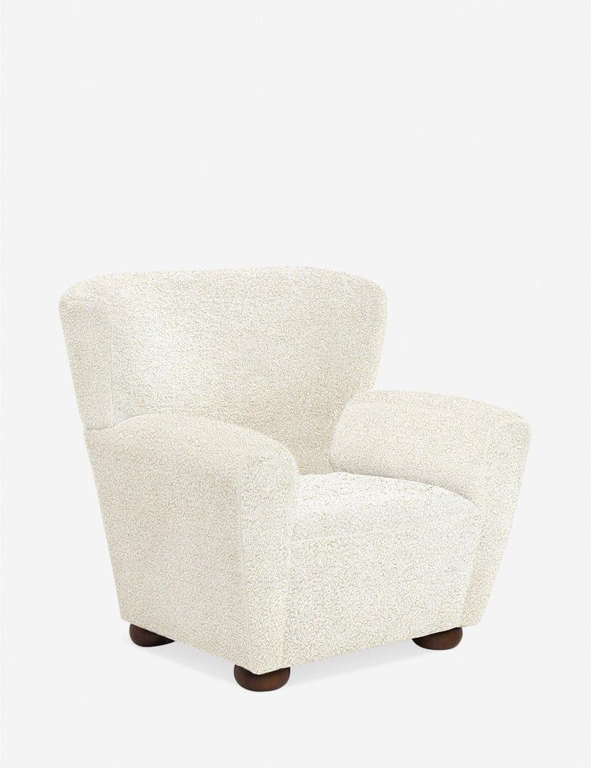 #color::boucle-cream | Angled view of the Avery Boucle Cream accent chair