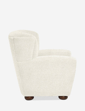 Side of the Avery Boucle Cream accent chair
