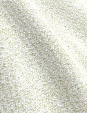 The White Boucle fabric on the Nabiha platform bed