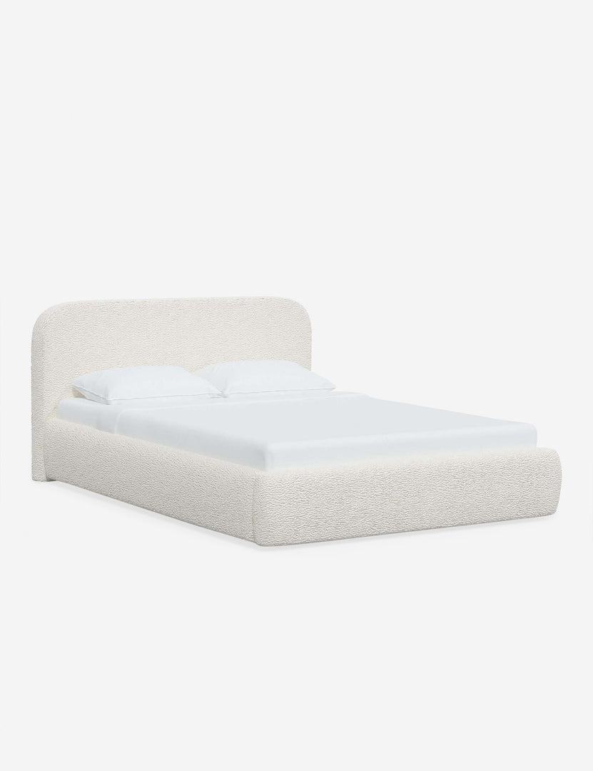 #color::cream-sherpa #size::twin #size::full #size::queen #size::king #size::cal-king | Angled view of the Nabiha Cream Sherpa platform bed