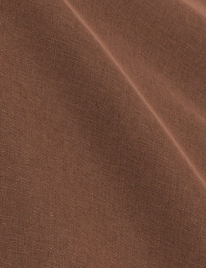 The Terracotta Linen fabric on the Nabiha platform bed