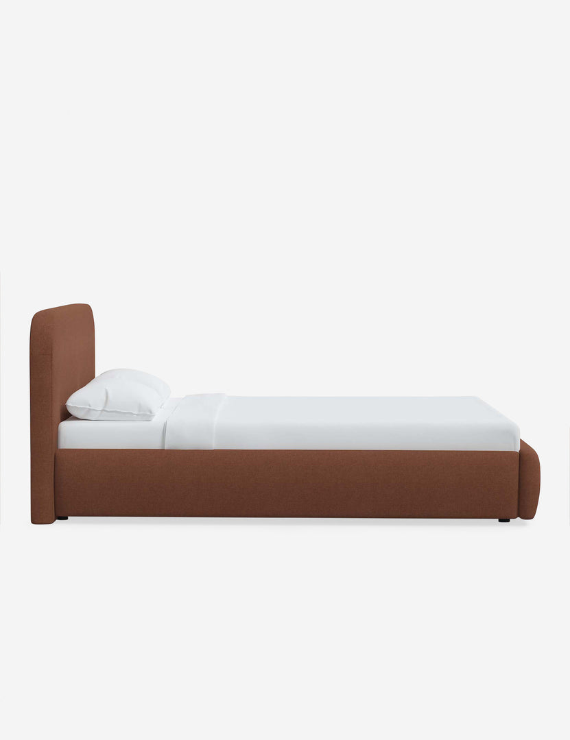 #color::terracotta-linen #size::twin #size::full #size::queen #size::king #size::cal-king | Side of the Nabiha Terracotta Linen platform bed