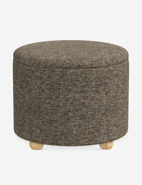 #color::granite-performance-basketweave #size::24-Dia | Kamila Granite Gray Performance Basketweave 24-inch round ottoman with storage space and pinewood feet