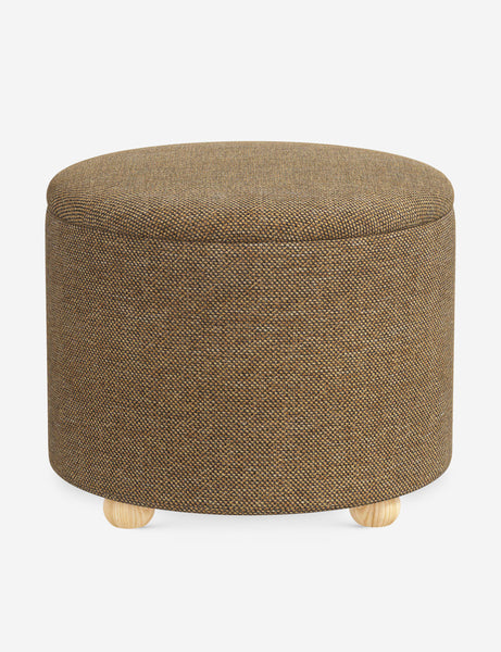 #color::ochre-performance-basketweave #size::24-Dia | Kamila Ochre Performance Basketweave 24-inch round ottoman with storage space and pinewood feet
