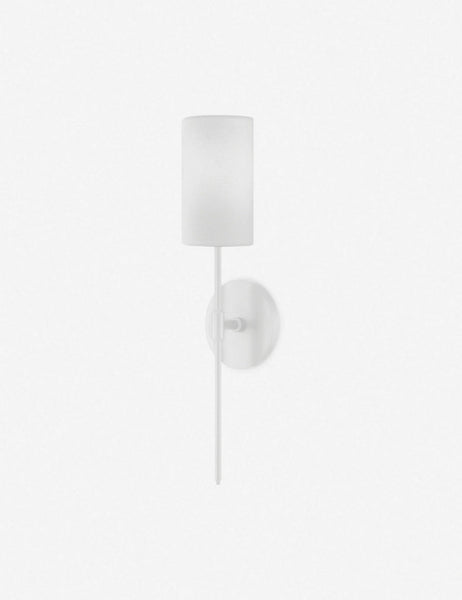 #color::white | Jensine white slim sconce with cylindrical shade