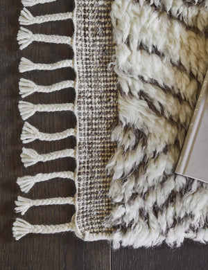 The fringe on the corner of the Esme Moroccan Style Rug