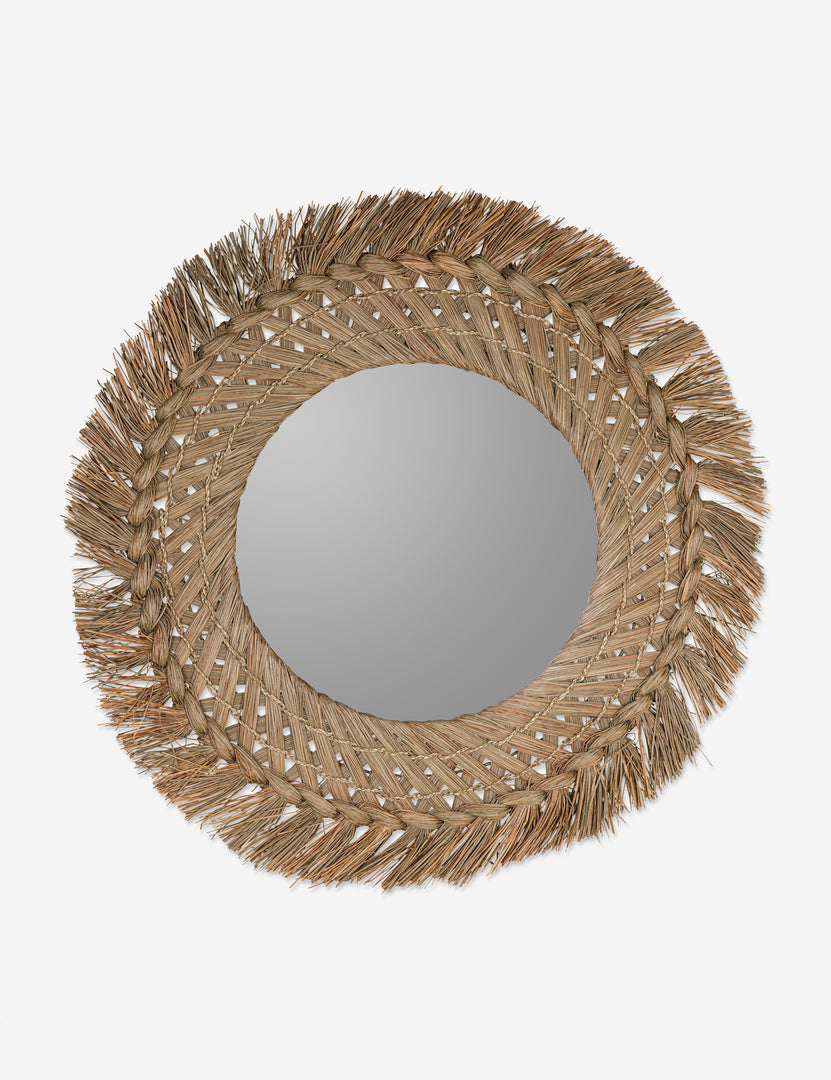 #color::natural | Sunniva round woven seagrass decorative wall mirror