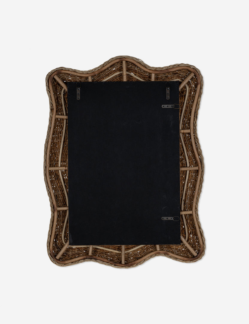 #color::natural | back of the Fintan rustic woven frame decorative wall mirror